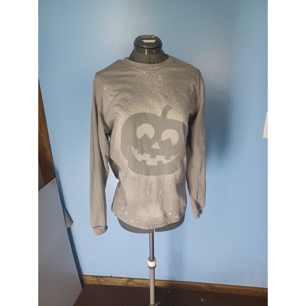 Highland Original Long Sleeve Grey/Gray Pumpkin Splatter Type Shirt Size Medium